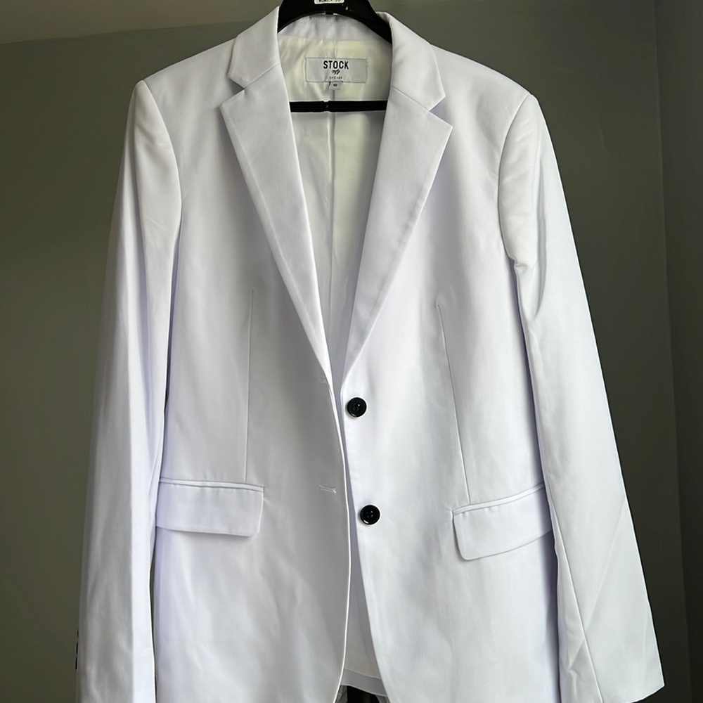 4 new white blazers for 55 dollars .